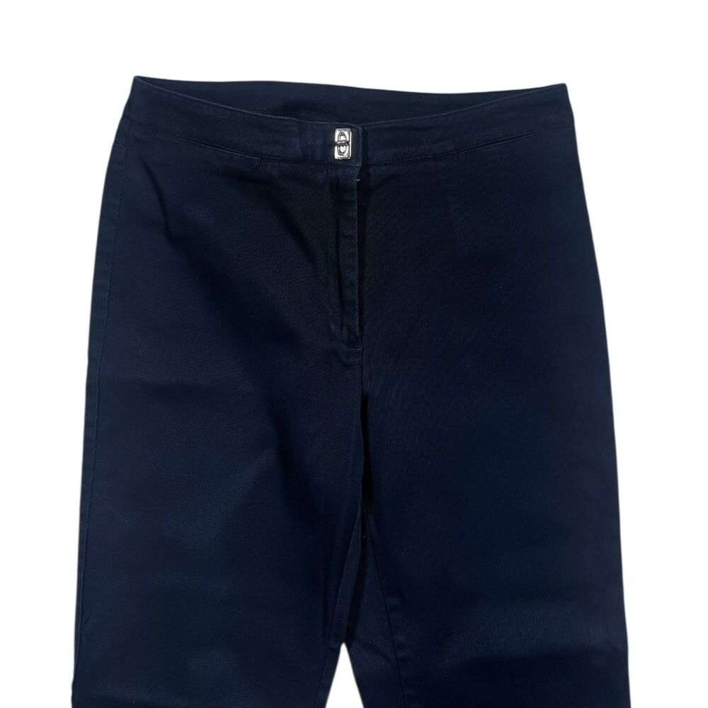 Ralph Lauren Chino Pants Navy Blue Cotton Twill Preppy High Waisted Trousers 10 - Picture 5 of 9